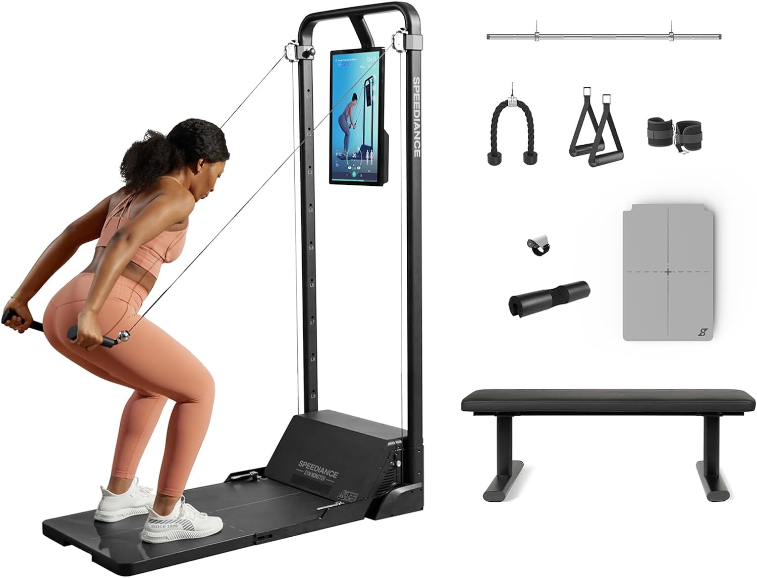 Multifunctional Smith Machine Home Gym Power Cage Portable Full Body Strength Training