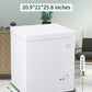 KRIB BLING 3.5 Cu.Ft Chest Freezer 7 Gears Temperature Control(-18°F to -46°F), with a Removable Basket, for House, Kitchen, Garage, Basement, Shop