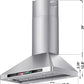 900 CFM Wall Mount Range Hood with Voice/Gesture/Touch Control,4 Speed Exhaust Fan& Adjustable Lights, Memory Mode, Ducted/Ductless Convertible