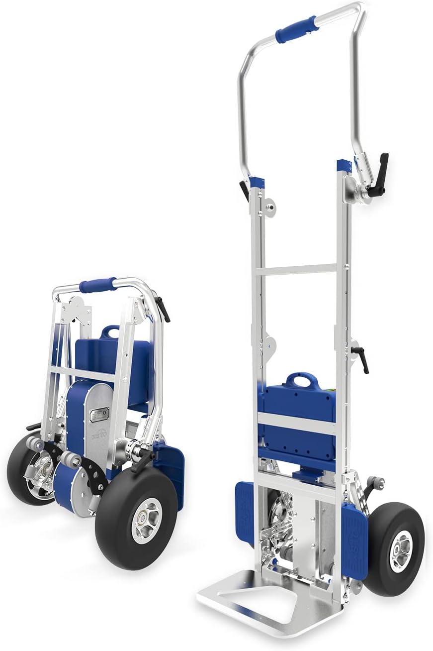 ZW7170GFC Electric Folding Stair Climbing Hand Trucks, 375lbs Load Heavy Duty, with Brakes