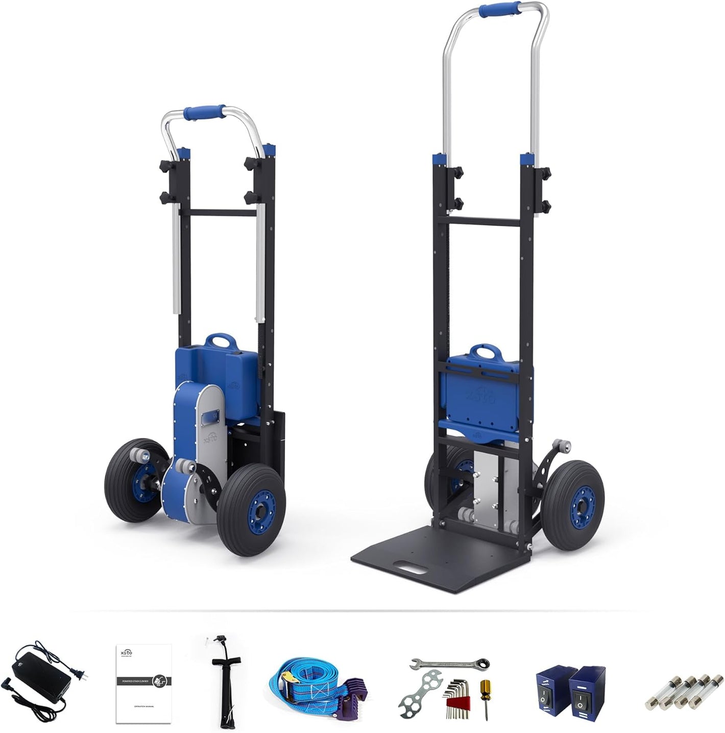 ZW4170DC  Electric Stair Climbing Hand Trucks, 400W Motor 375 lbs Capacity, with Ergo Telescoping Handle & Pneumatic Wheels