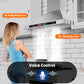 900 CFM Wall Mount Range Hood with Voice/Gesture/Touch Control,4 Speed Exhaust Fan, Ducted/Ductless Convertible, Memory Mode