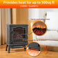 3D Electric Fireplace Stove With Infrared Quartz Heater with Life-Like Flame, Power 1500W, BTU 5120 Maximum Coverage 500 sq ft, Making Home Warm as Spring, 2-Setting Heat, UL Safety