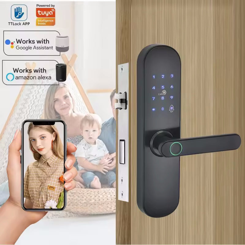 Smart Door Lock : Keyless Entry Door Lock for Front Door -Fingerprint Smart Lock -Digital Door Lock with Keypad-Biometric Door Lock-Smart Lock for Home, Apartment, Office