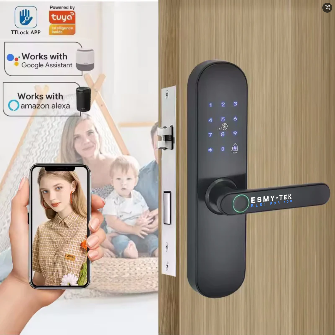 Smart Door Lock : Keyless Entry Door Lock for Front Door -Fingerprint Smart Lock -Digital Door Lock with Keypad-Biometric Door Lock-Smart Lock for Home, Apartment, Office